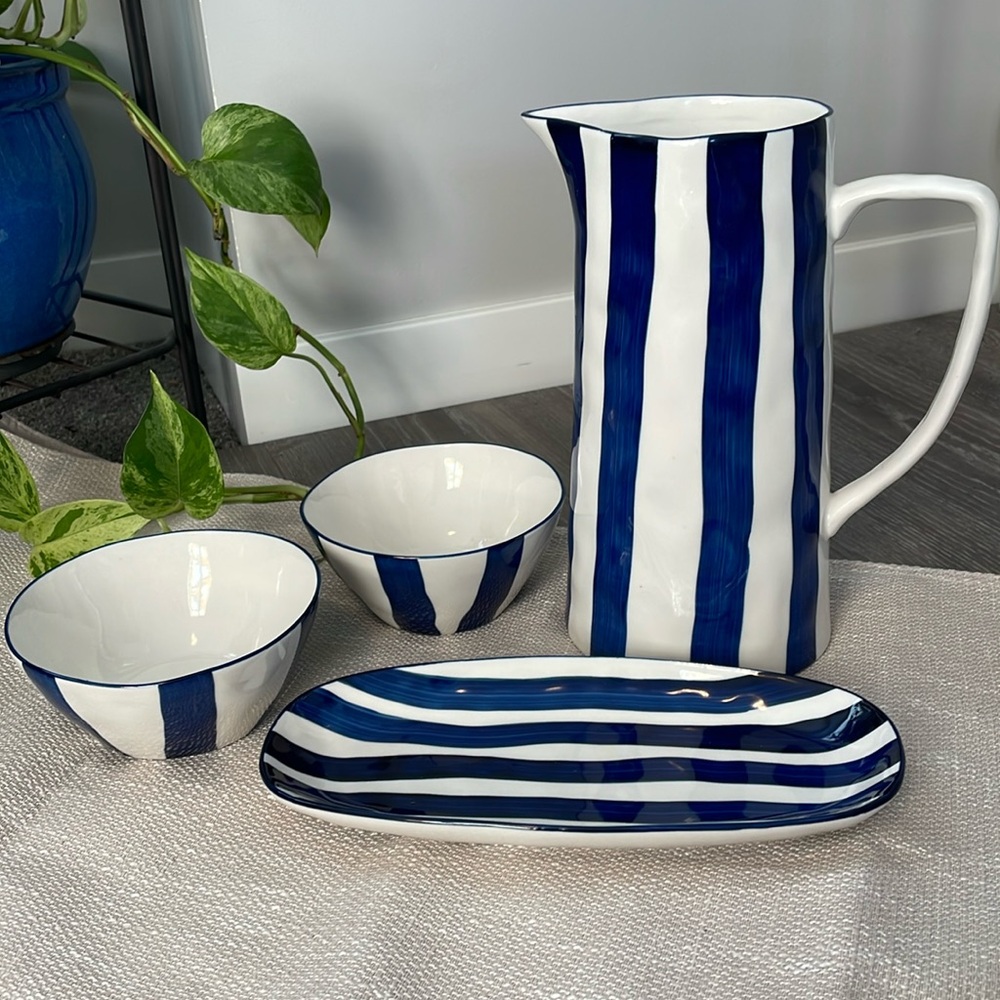 Abbott China, Pitcher & serving dish set, 4 pieces
